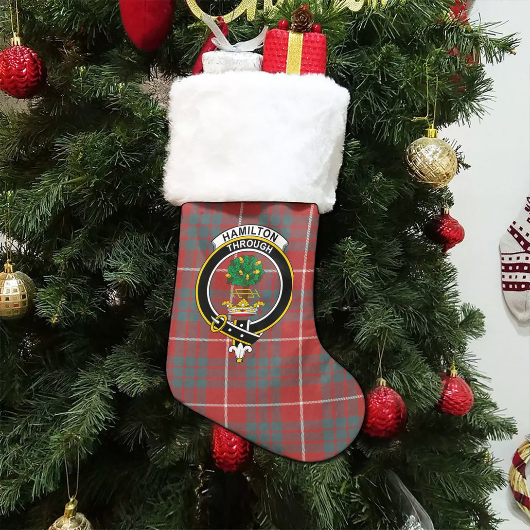 Hamilton Weathered Clan Badge Tartan Christmas Stocking