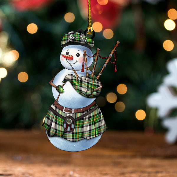 Hamilton of Brandon Ancient Clan Badge Tartan Wood Acrylic Ornament Snowman Bagpipe Personalized