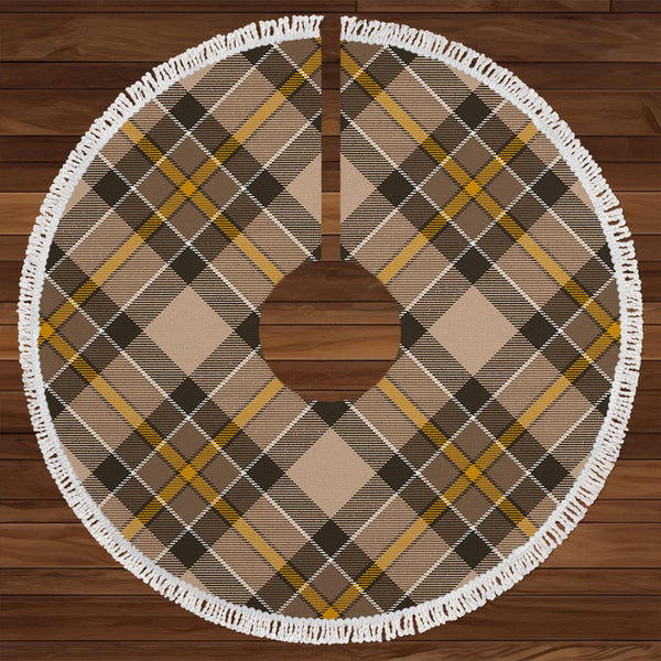 Hamilton of Brandon Weathered Clan Badge Tartan Christmas Tree Skirt