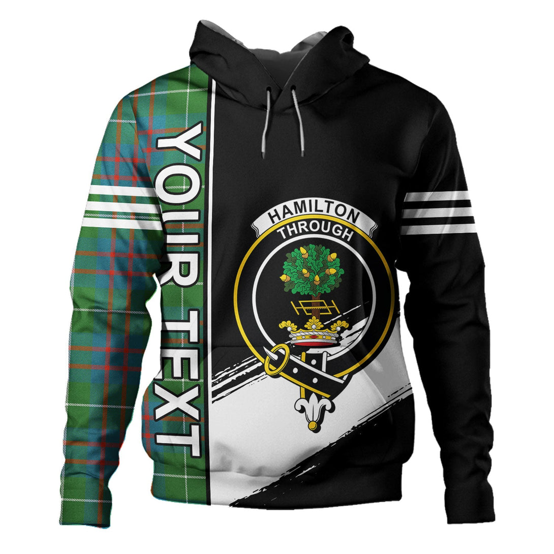 Hamilton of Clayton Ancient Clan Badge Tartan Hoodie Quarter Style Personalized