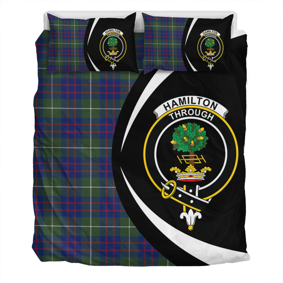 Hamilton of Clayton Modern Clan Badge Tartan Bedding Set Circle Style