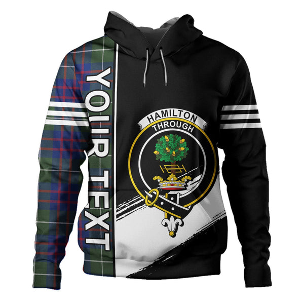 Hamilton of Clayton Modern Clan Badge Tartan Hoodie Quarter Style Personalized