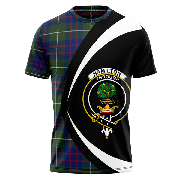 Hamilton of Clayton Modern Clan Badge Tartan T-Shirt Circle Style Personalized