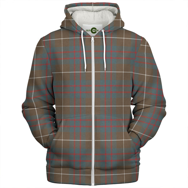 Hamilton of Clayton Weathered Clan Badge Tartan Sherpa Hoodie