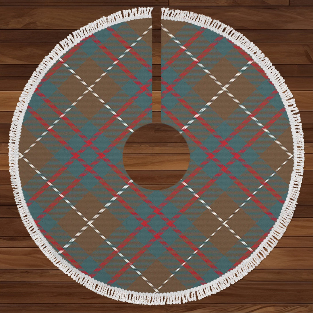 Hamilton of Clayton Weathered Clan Badge Tartan Christmas Tree Skirt