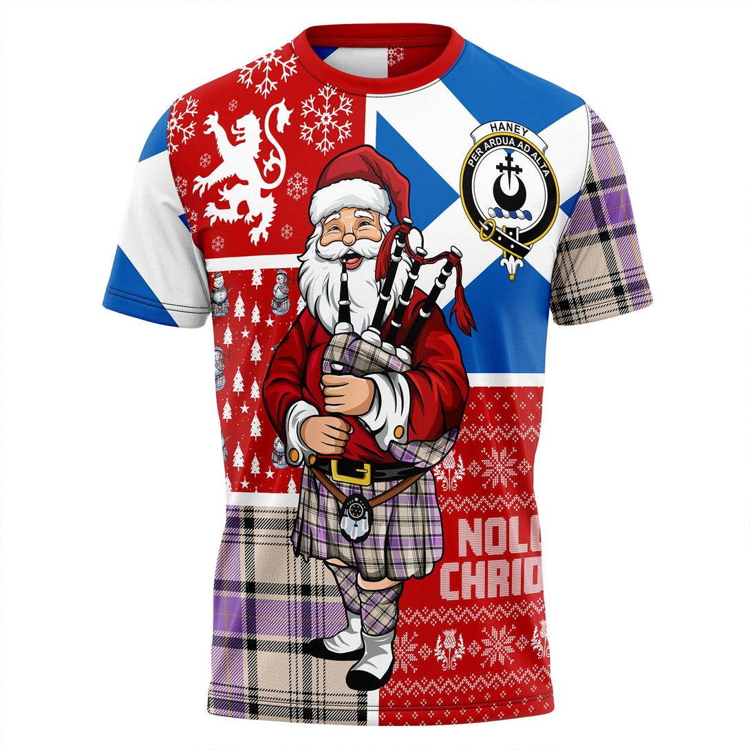 Haney Ancient Clan Badge Tartan T-Shirt Scotland Christmas Santa