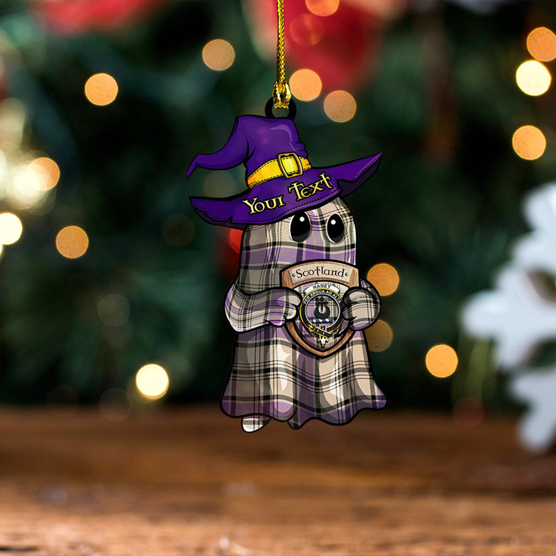 Haney Ancient Clan Badge Tartan Wood Acrylic Ornament Halloween Ghost