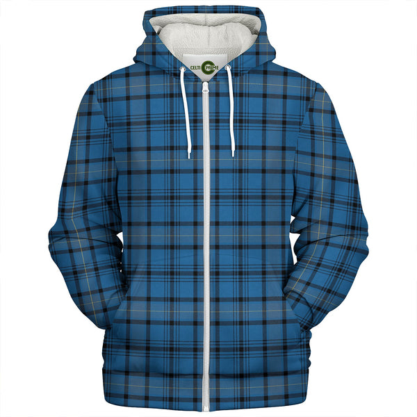 Haney Blue Ancient Clan Badge Tartan Sherpa Hoodie