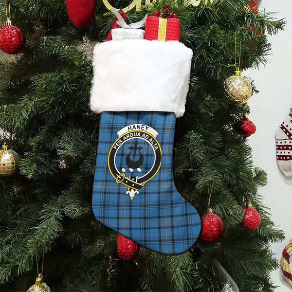 Haney Blue Ancient Clan Badge Tartan Christmas Stocking