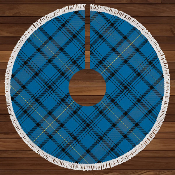 Haney Blue Ancient Clan Badge Tartan Christmas Tree Skirt