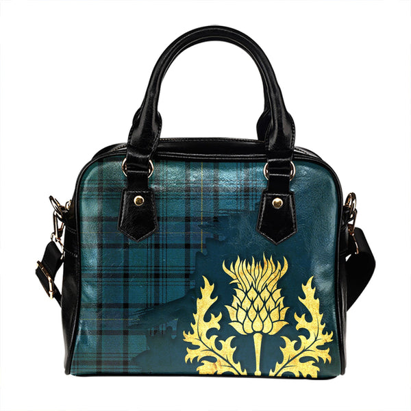 Haney Blue Modern Tartan Shoulder Handbag Thistle Oldest Style