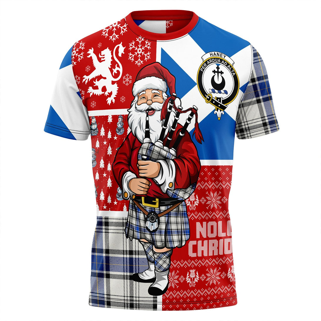 Haney Modern Clan Badge Tartan T-Shirt Scotland Christmas Santa