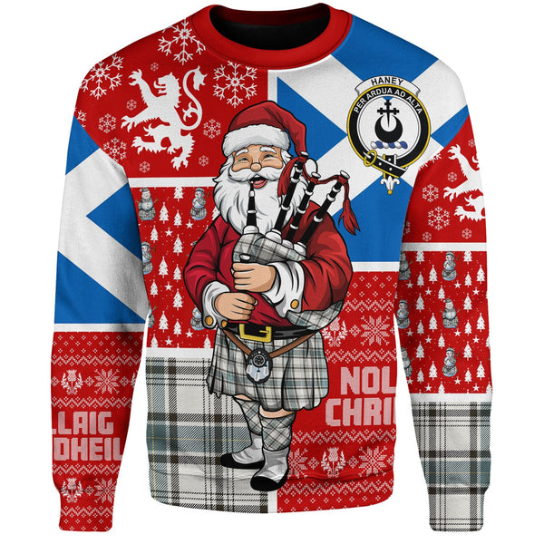 Haney Weathered Clan Badge Tartan Sweatshirt Scotland Christmas Santa