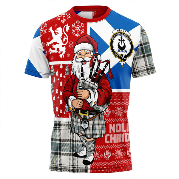 Haney Weathered Clan Badge Tartan T-Shirt Scotland Christmas Santa