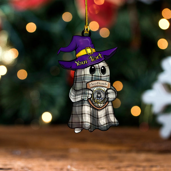 Haney Weathered Clan Badge Tartan Wood Acrylic Ornament Halloween Ghost