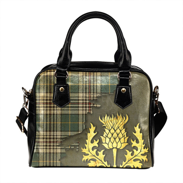 Hanna of Stirlingshire Weathered Tartan Shoulder Handbag Thistle Oldest Style