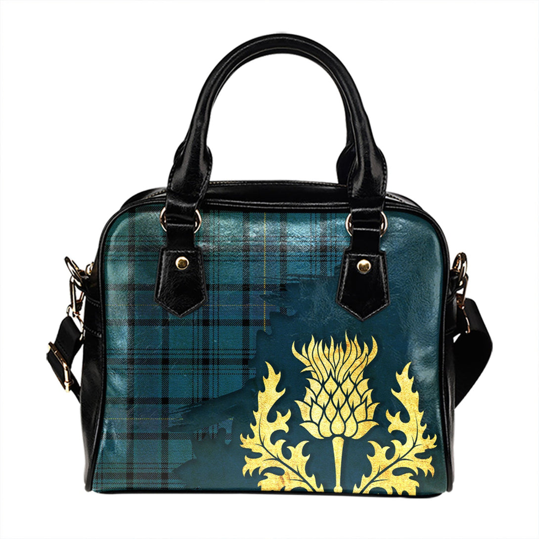 Hannay Blue (Haney Blue) Modern Tartan Shoulder Handbag Thistle Oldest Style