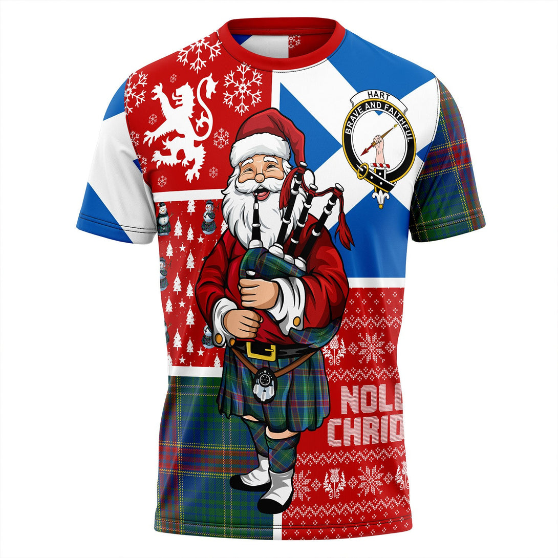 Hart Modern Clan Badge Tartan T-Shirt Scotland Christmas Santa