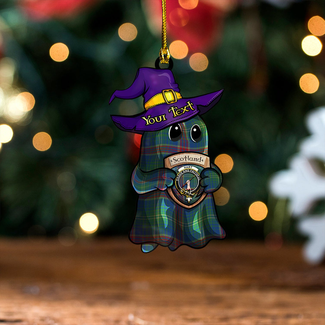 Hart Modern Clan Badge Tartan Wood Acrylic Ornament Halloween Ghost