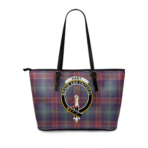 Hart Weathered Clan Badge Tartan Leather Tote Bag