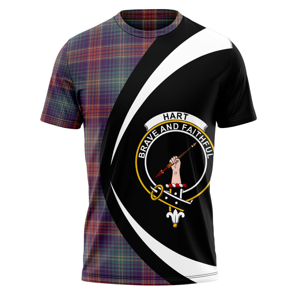 Hart Weathered Clan Badge Tartan T-Shirt Circle Style Personalized