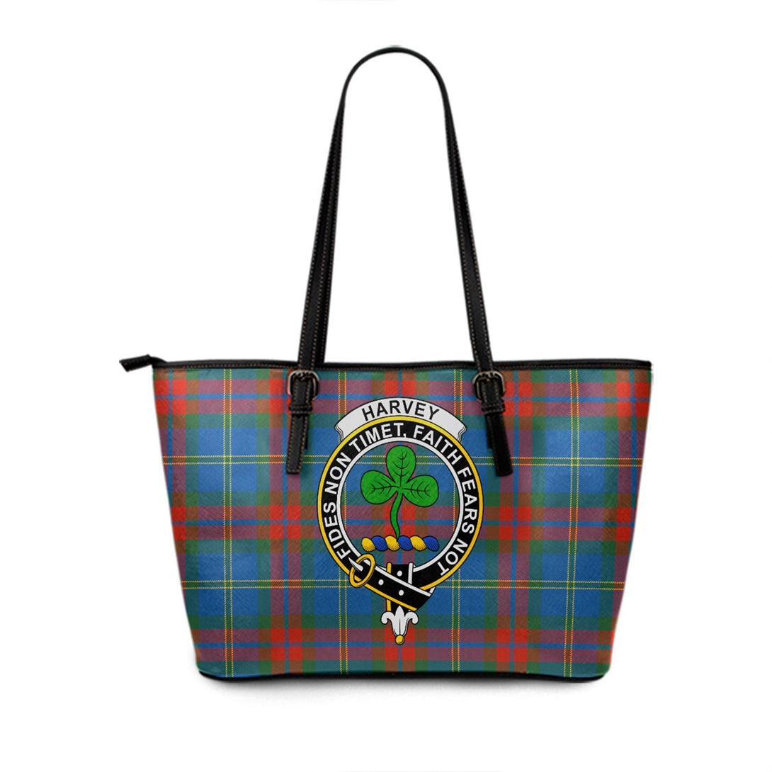 Harvey Ancient Clan Badge Tartan Leather Tote Bag