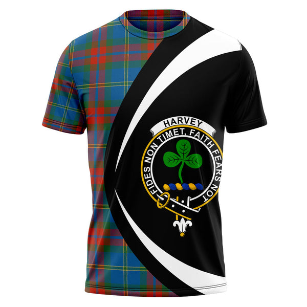 Harvey Ancient Clan Badge Tartan T-Shirt Circle Style Personalized