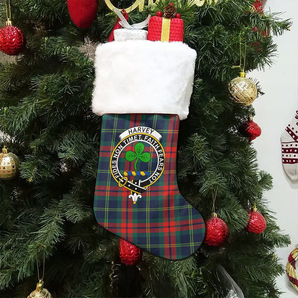 Harvey Modern Clan Badge Tartan Christmas Stocking