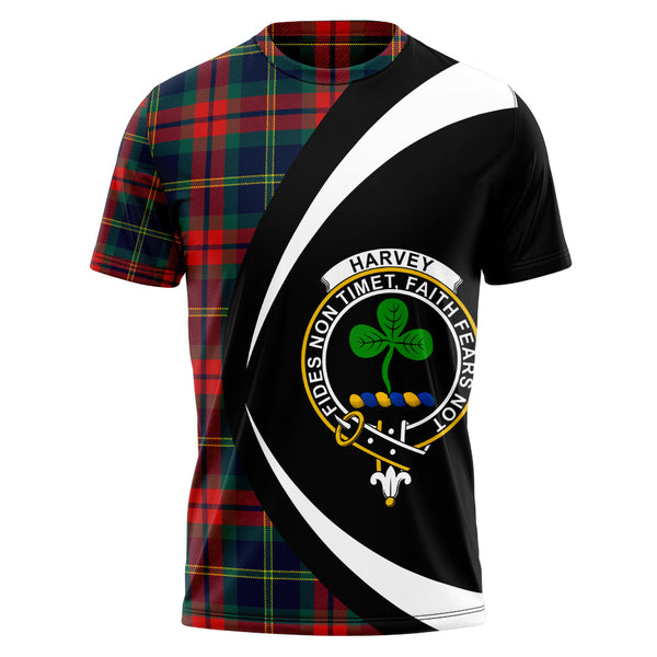 Harvey Modern Clan Badge Tartan T-Shirt Circle Style Personalized