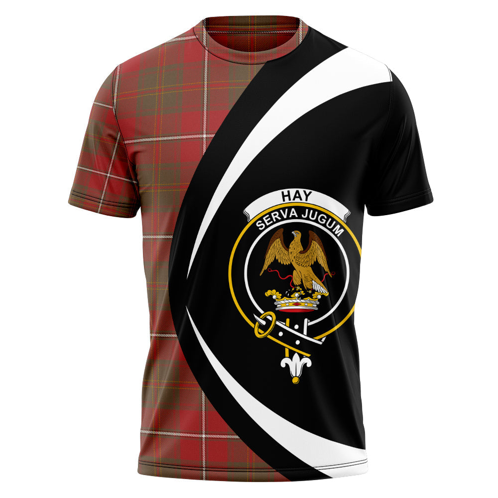 Hay Weathered Clan Badge Tartan T-Shirt Circle Style Personalized