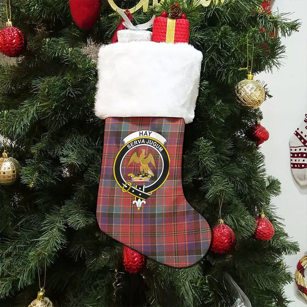 Hay and Leith Weathered Clan Badge Tartan Christmas Stocking