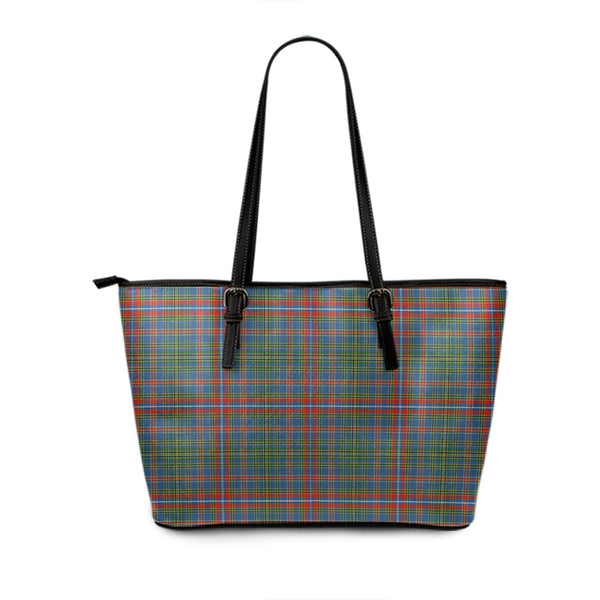 Hebridean Inner Hebrides Ancient Tartan Leather Tote Bag