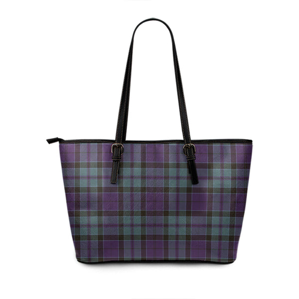 Hebridean Old District Weathered Tartan Leather Tote Bag