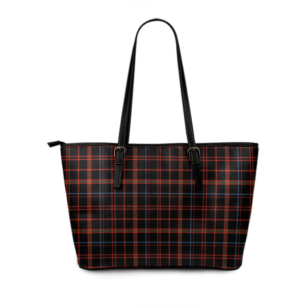 Hebrides 03 Ancient Tartan Leather Tote Bag