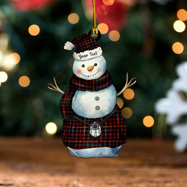 Hebrides 03 Ancient Tartan Wood Acrylic Ornament Snowman Warrior Personalized