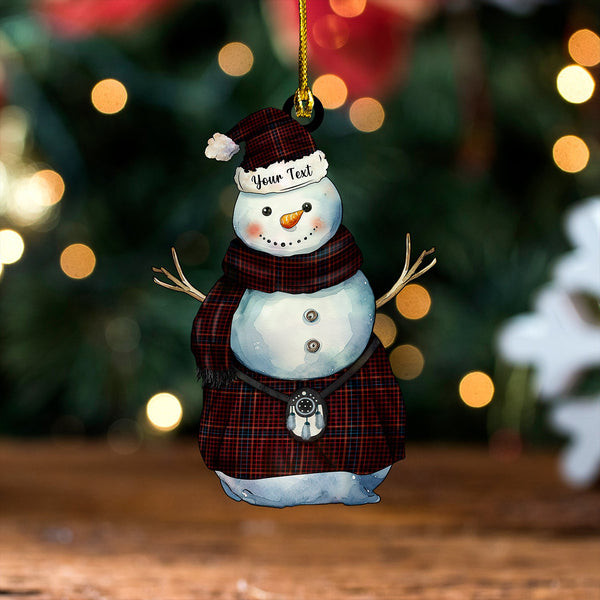 Hebrides 04 Tartan Wood Acrylic Ornament Snowman Warrior Personalized