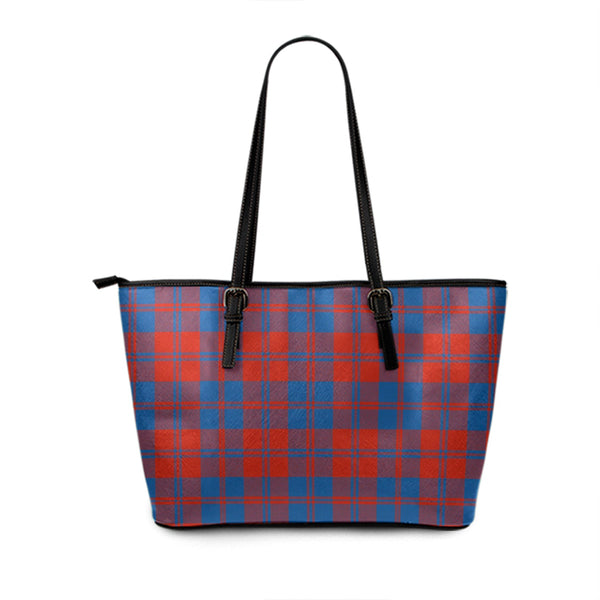 Hebrides 08 Ancient Tartan Leather Tote Bag