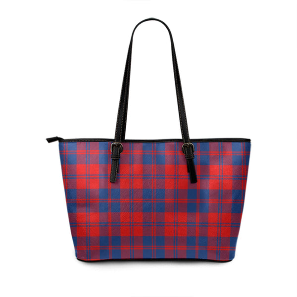 Hebrides 08 Modern Tartan Leather Tote Bag