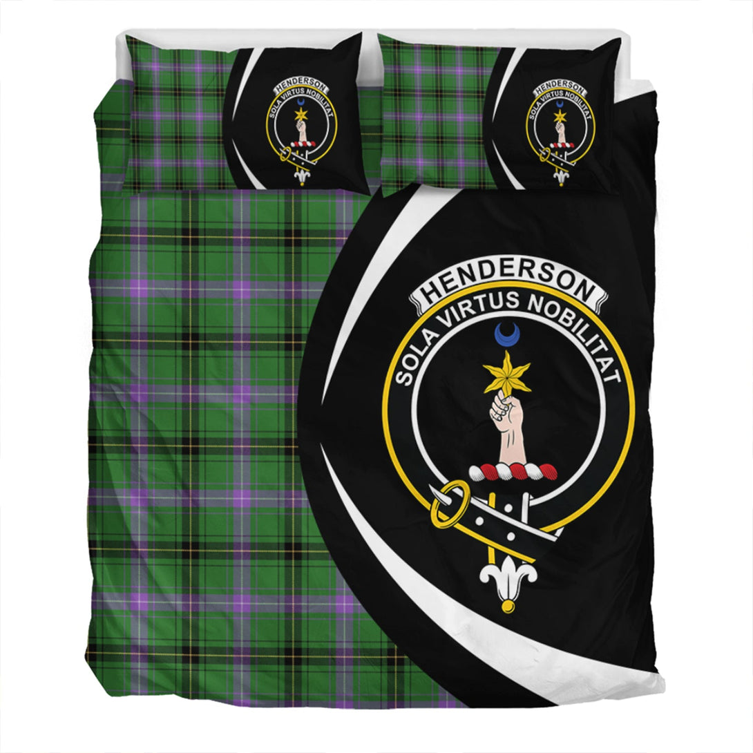 Henderson Ancient Clan Badge Tartan Bedding Set Circle Style