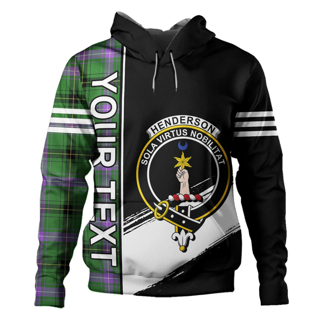 Henderson Ancient Clan Badge Tartan Hoodie Quarter Style Personalized