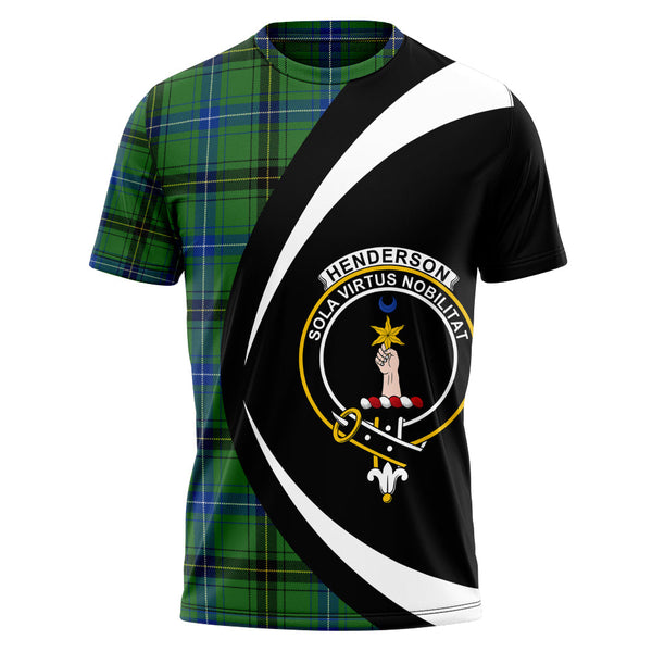 Henderson Modern Clan Badge Tartan T-Shirt Circle Style Personalized