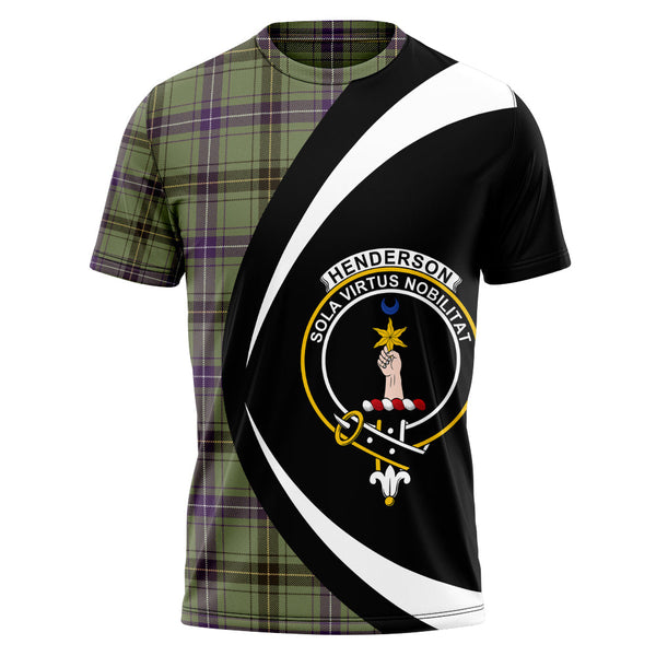 Henderson Weathered Clan Badge Tartan T-Shirt Circle Style Personalized