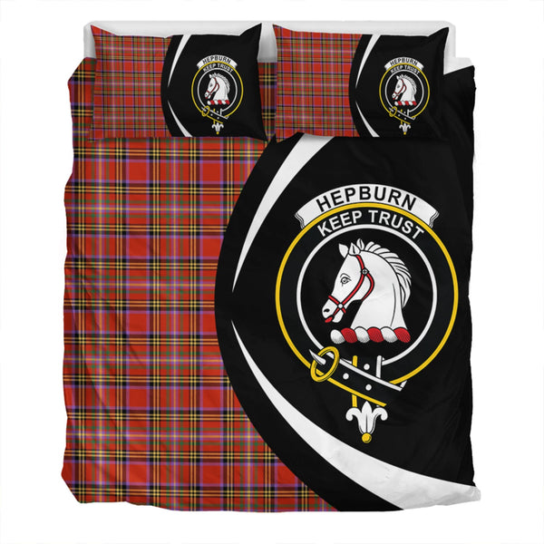 Hepburn Ancient Clan Badge Tartan Bedding Set Circle Style