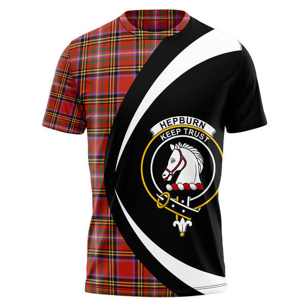 Hepburn Ancient Clan Badge Tartan T-Shirt Circle Style Personalized