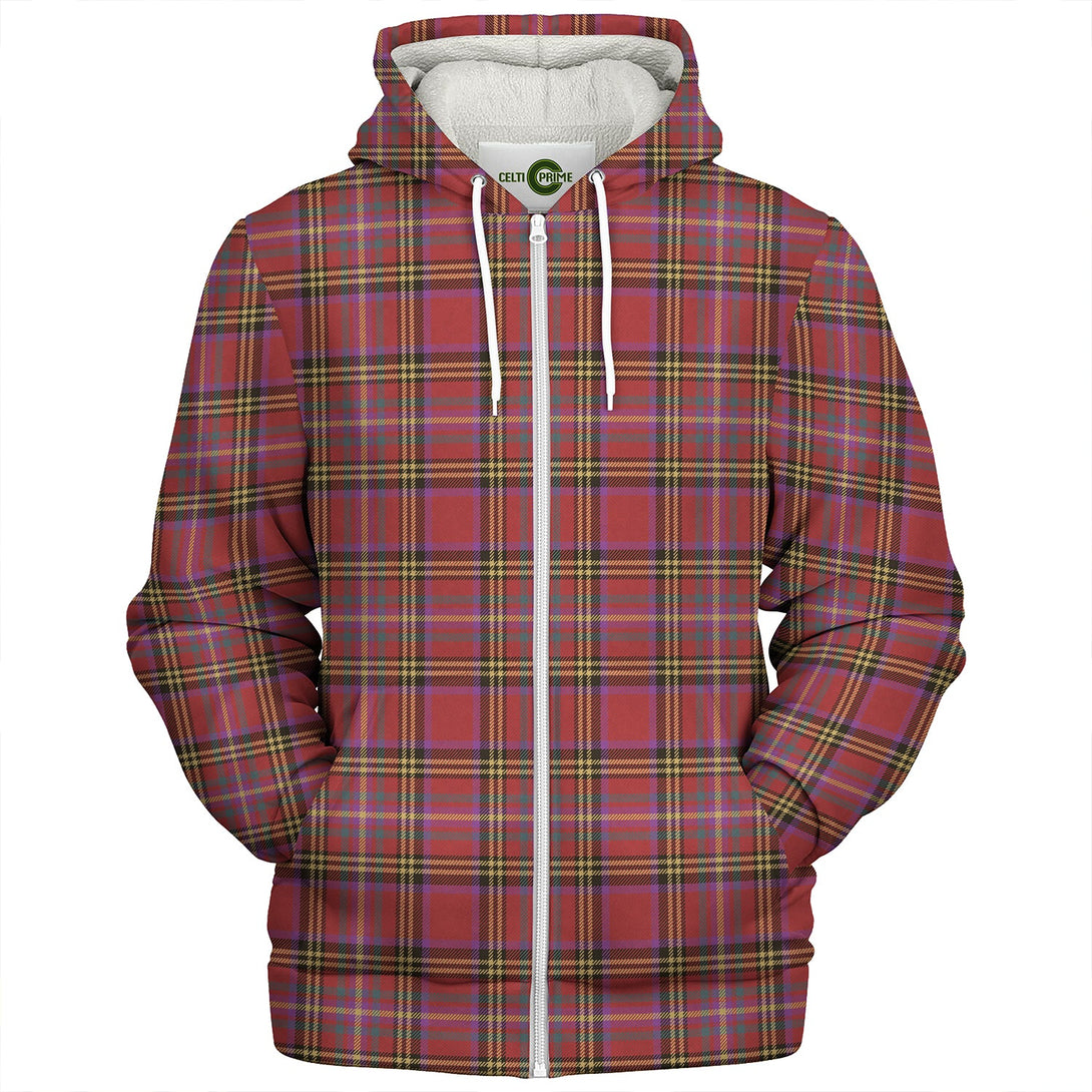 Hepburn Weathered Clan Badge Tartan Sherpa Hoodie