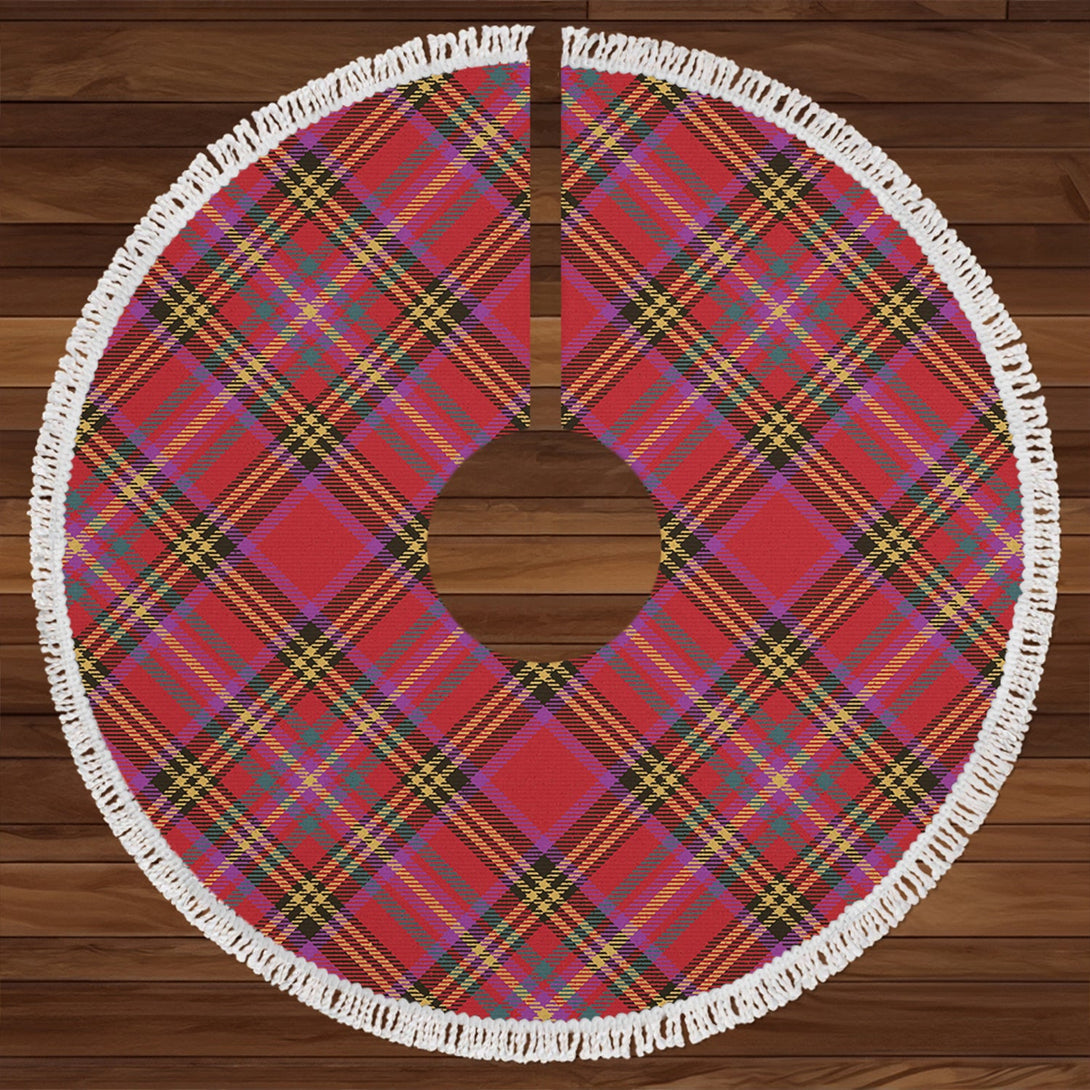 Hepburn Weathered Clan Badge Tartan Christmas Tree Skirt