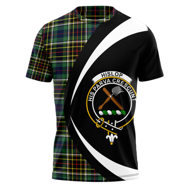 Hislop #2 Modern Clan Badge Tartan T-Shirt Circle Style Personalized