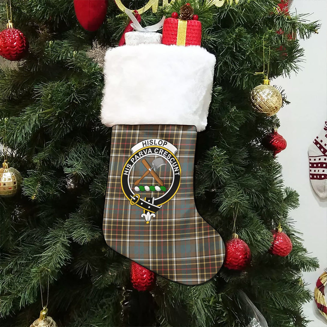 Hislop #2 Weathered Clan Badge Tartan Christmas Stocking