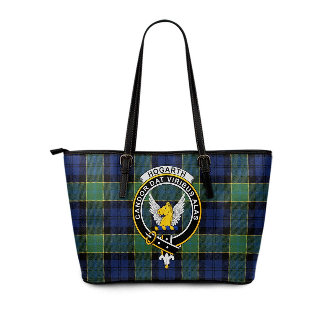 Hogarth Modern Clan Badge Tartan Leather Tote Bag