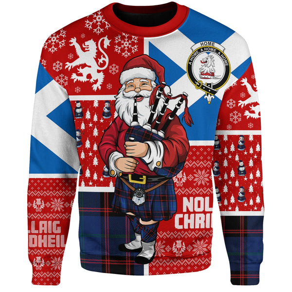 Home Modern Clan Badge Tartan Sweatshirt Scotland Christmas Santa